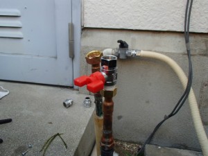 ガス給湯器取替工事 止水栓施工後