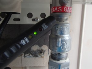 ノーリツガス給湯器取替工事（名古屋市南区岩戸町）ガス漏れチェック